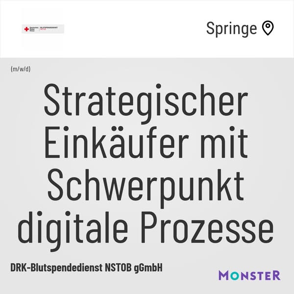 Strategischer Einkäufer mit Schwerpunkt digitale Prozesse